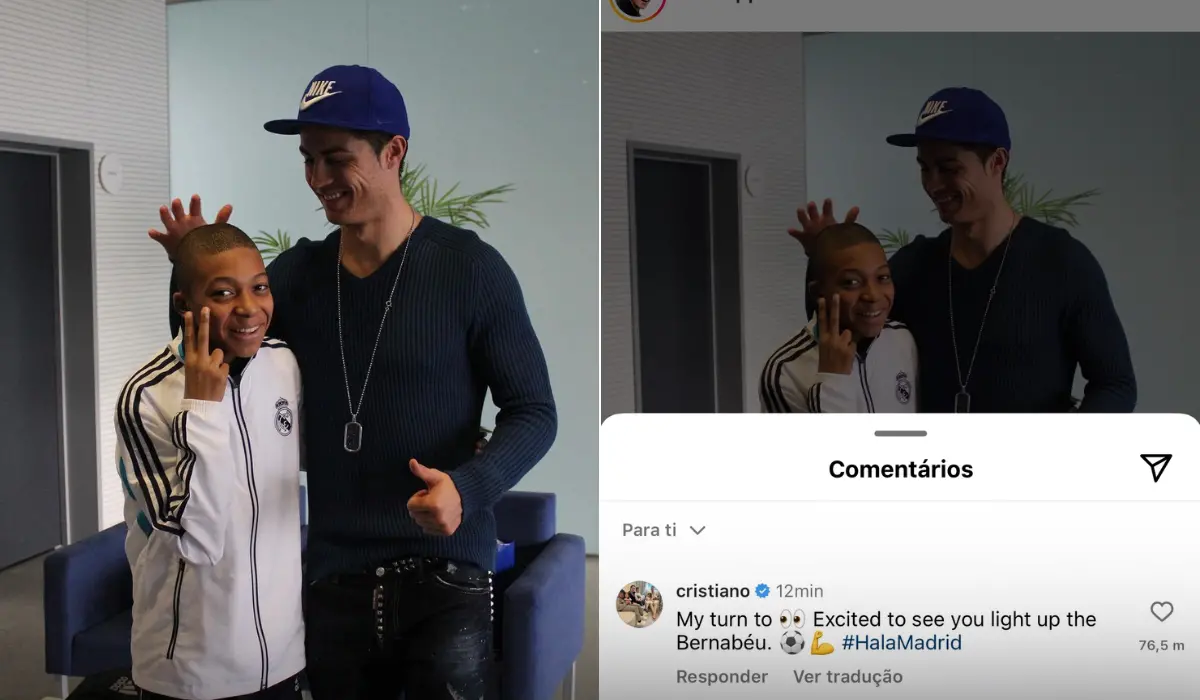 Cristiano Ronaldo gửi lời chúc mừng đến Mbappe trên Instagram