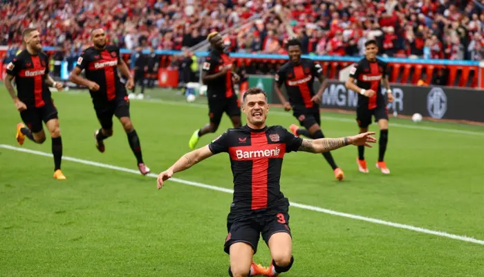 Granit Xhaka lập siêu phẩm trong ngày Leverkusen lên ngôi vô địch