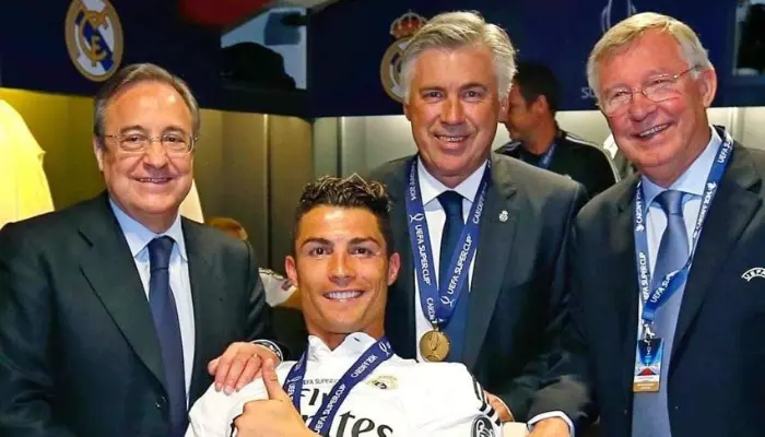 Sir Alex Ferguson gặp Ronaldo và BLĐ Real Madrid