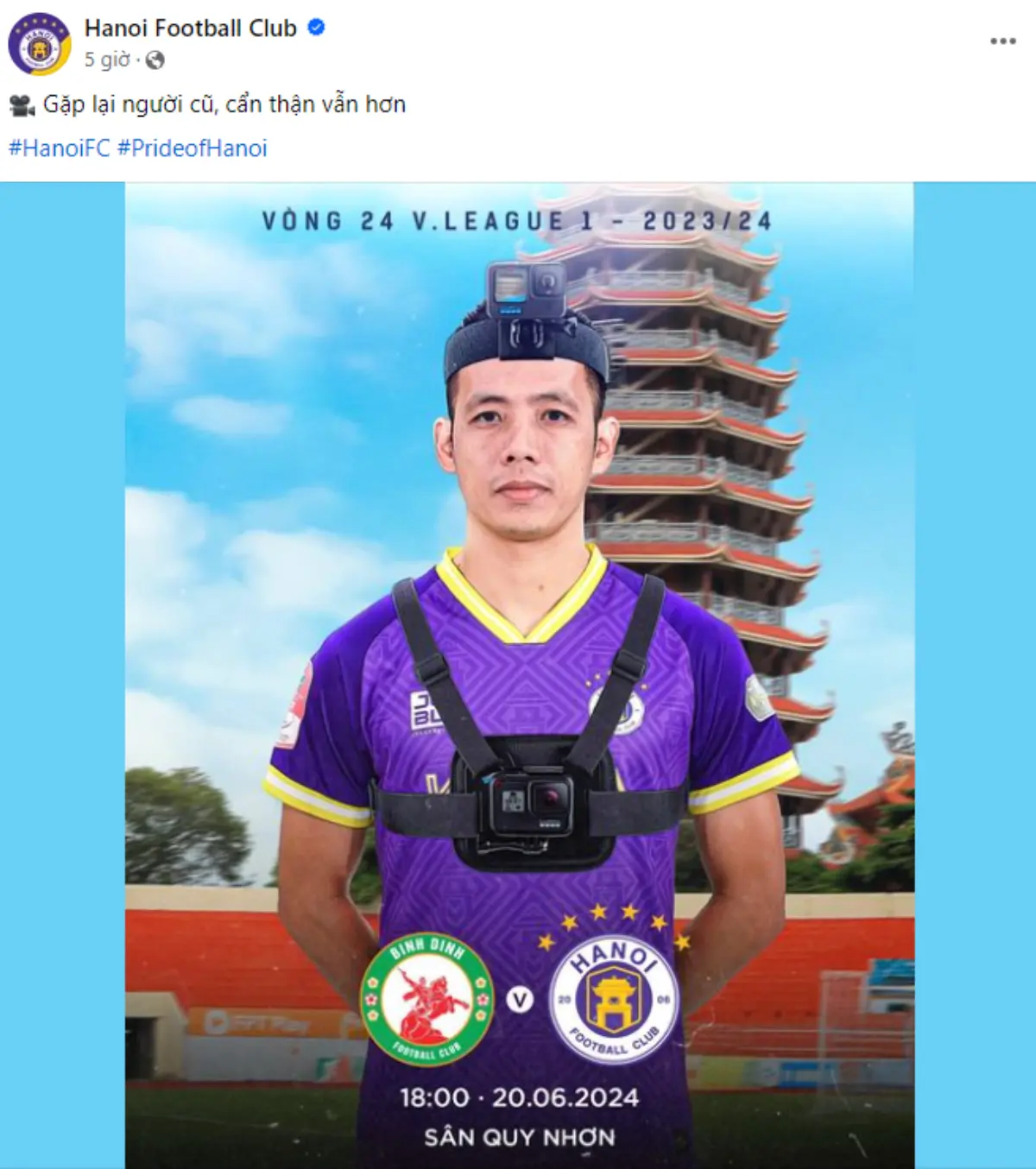 Hà Nội FC 'đá đểu' trọng tài Nguyên Thành thông qua poster trận đấu.