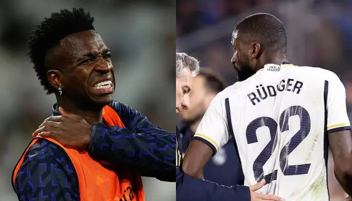 Rudiger và Vini Jr. đều phải bỏ lỡ trận đấu với Atletico Madrid vì những chấn thương khác nhau.