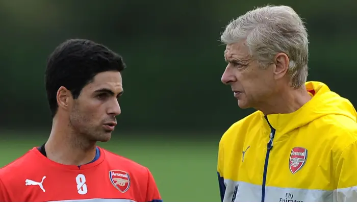 Arteta và Arsene Wenger