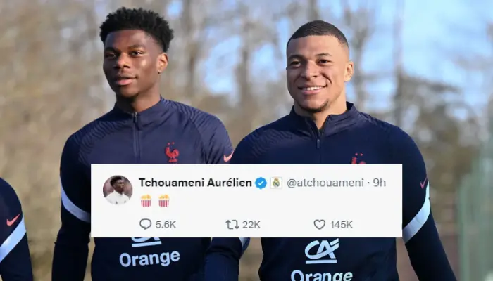 Tchouameni đăng tải dòng tweet đầy ẩn ý sau khi thông tin về Mbappe xuất hiện.