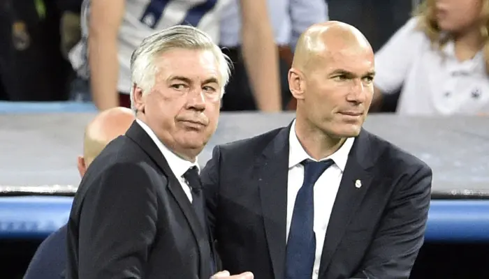 HLV Ancelotti vượt qua Zidane để trở thành người có nhiều trận thắng thứ hai cùng Real Madrid ở La Liga.