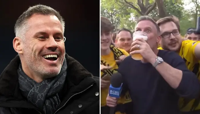 Carragher đang uống bia