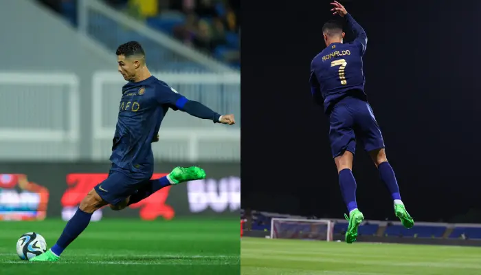 Ronaldo giúp Al-Nassr sớm dẫn trước với 2 bàn thắng đá phạt trực tiếp chỉ sau 21 phút.