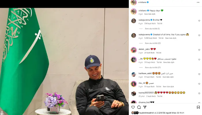 Ronaldo đăng tải dòng trạng thái khó hiểu trên Instagram sau thất bại của Man United.