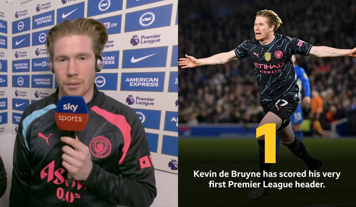 De Bruyne phũ phàng với bản thân sau lần đầu tiên đánh đầu ghi bàn tại Premier League