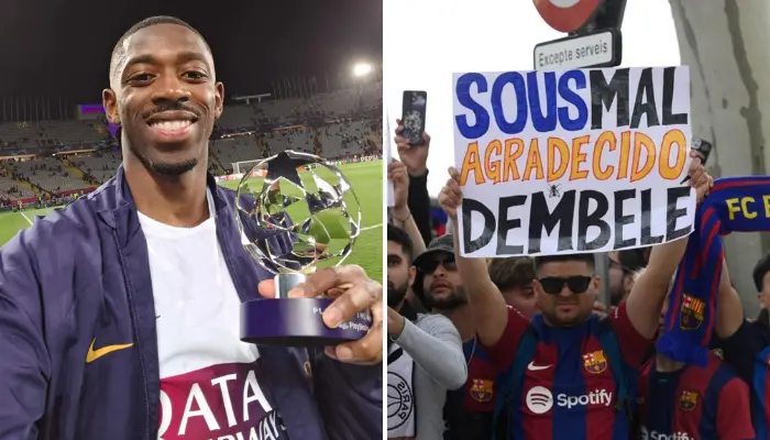 Dembele và các cổ động viên Barca