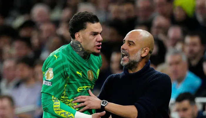 Ederson và thầy Pep Guardiola