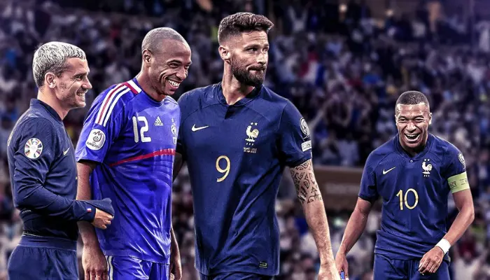 Giroud, Mbappe và Henry