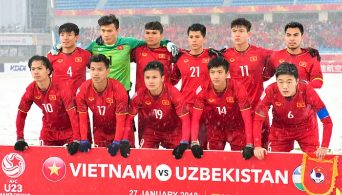 u23 việt nam chụp ảnh