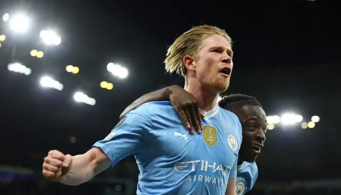 De Bruyne giúp Man City đưa trận đấu về vạch xuất phát.