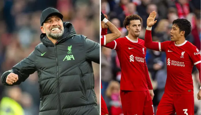 Klopp và các cầu thủ Liverpool