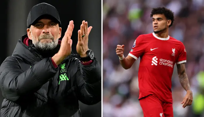 Klopp và tiền đạo cánh Luis Diaz