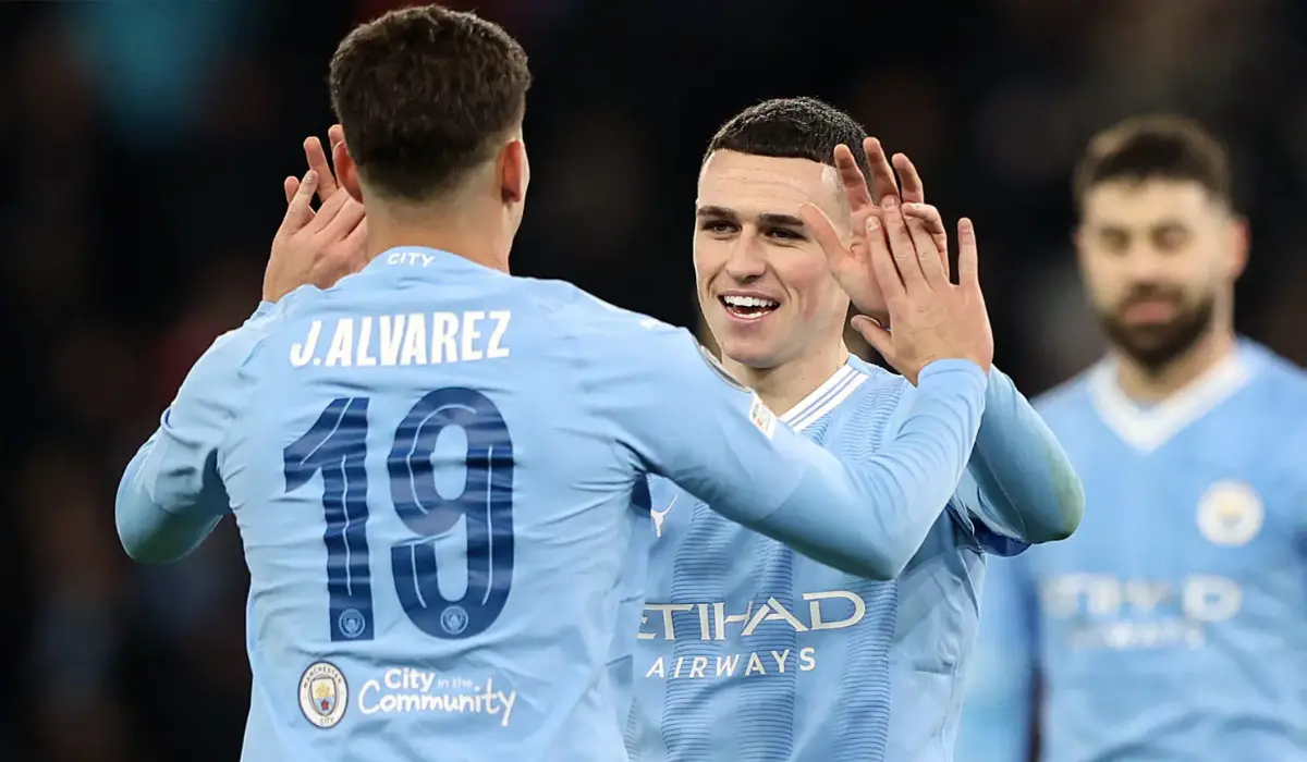 Foden và Alvarez từng linh hoạt 'nhường' vị trí cho nhau ở Man City.