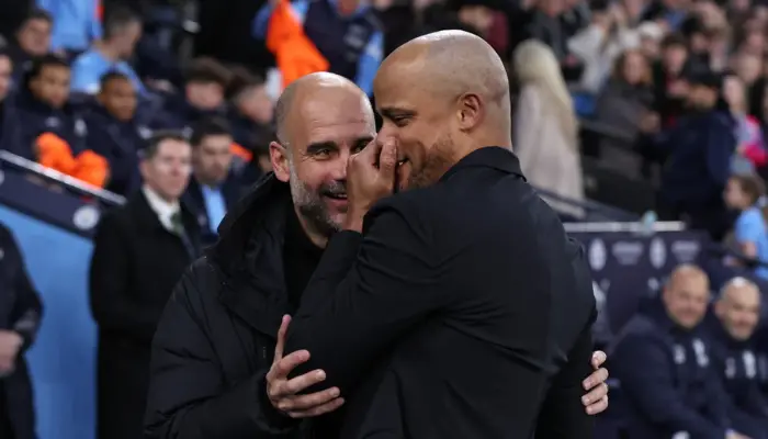 Pep Guardiola và Vincent Kompany