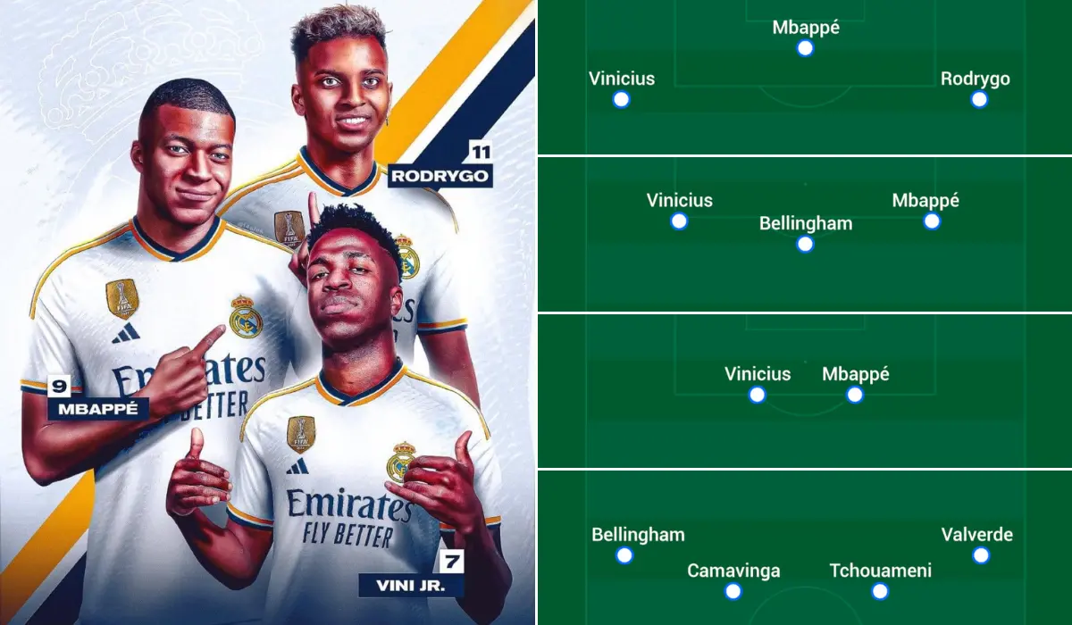 Real Madrid sẽ lựa chọn bộ 3 nào cho hàng công với Kylian Mbappe?