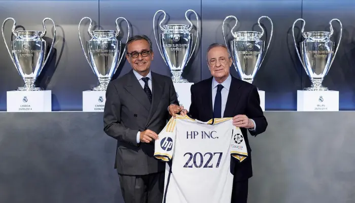 Hợp đồng giữa HP và Real Madrid có trị giá là 70 triệu Euro và kéo dài từ 3-5 năm.