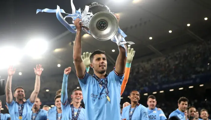 Rodri giúp Man City lên ngôi vô địch Champions League mùa giải vừa qua.