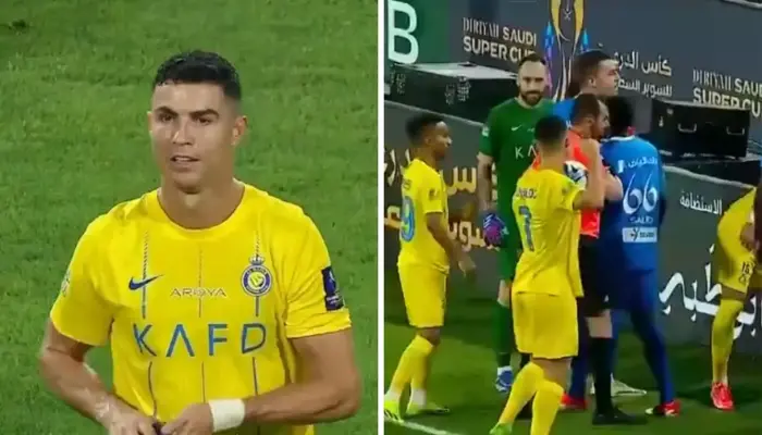 Ronaldo đưa cùi chỏ lên