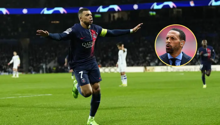 Tiền đạo Kylian Mbappe đang ăn mừng