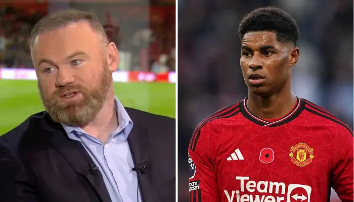 Tiền đạo Rooney và tiền đạo Rashford