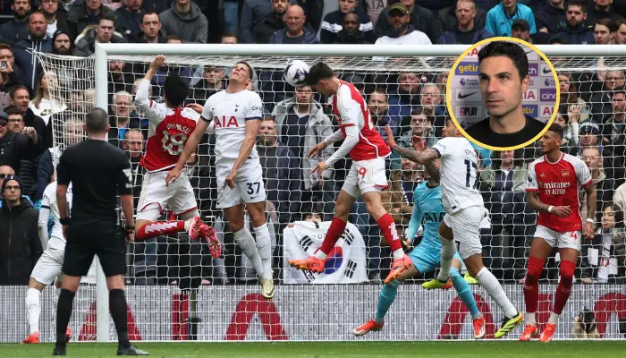 Tình huống phạt góc giữa Arsenal và Spurs