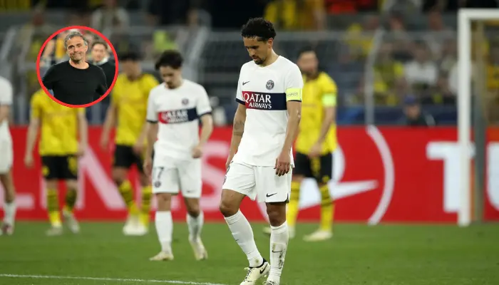 Trung vệ PSG đang cúi mặt xuống