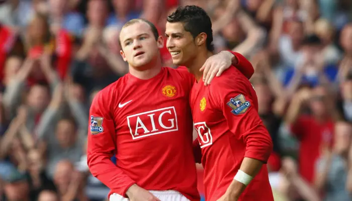 Rooney và Ronaldo là những trụ cột quan trọng giúp Man Utd lên ngôi vô địch Champions League 2007-08.